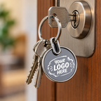 Round Metal Keychain – Custom Logo Engraving for Business Gifting