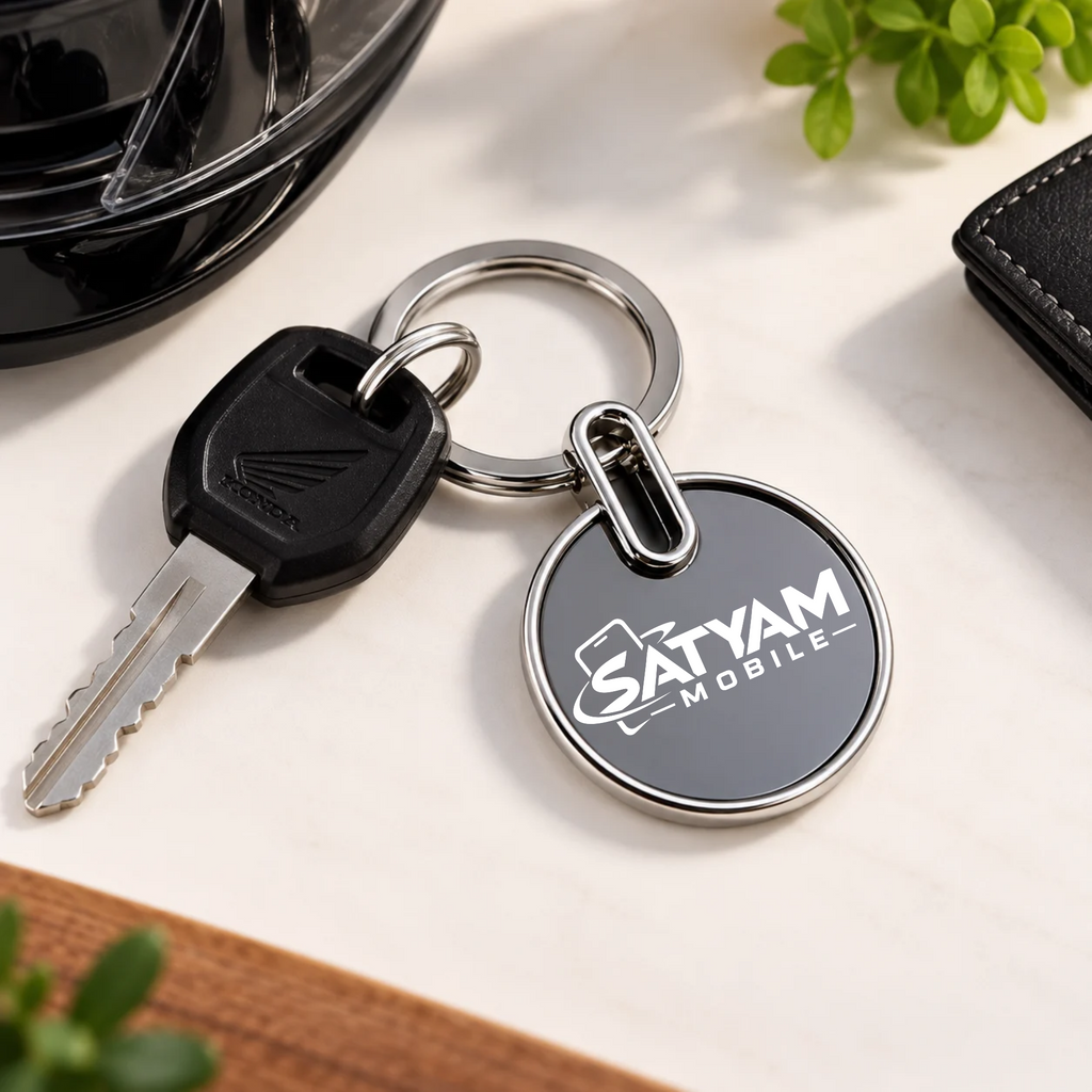 Round Metal Keychain – Custom Logo Engraving for Business Gifting