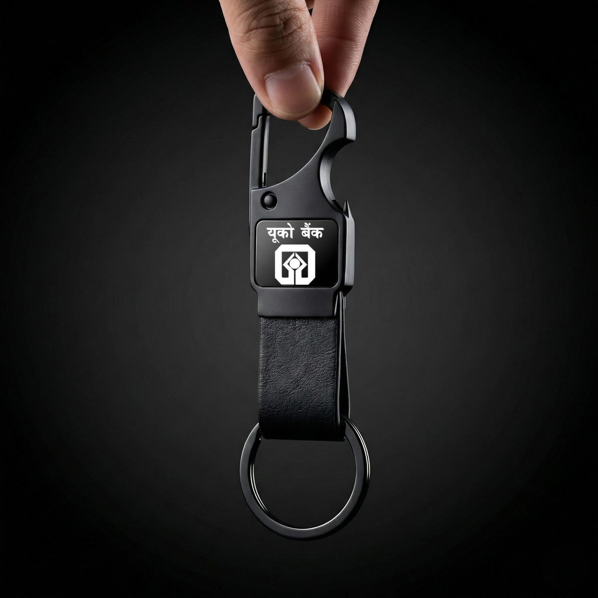 Matte Black Metal Keychain – Custom Branded Corporate Gift