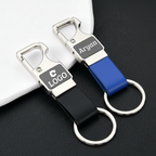 Metal Keychain with Leather Strap & Bottle Opener – Business Gifting
