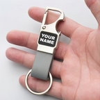 Metal Keychain with Leather Strap & Bottle Opener – Business Gifting