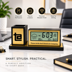 Desk Organizer with LED Digital Clock & Pen Stand | Personalized Corporate Gift