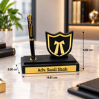 Advocate Pen Stand with Legal Emblem