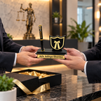Advocate Pen Stand with Legal Emblem