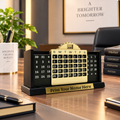Premium  Wooden Calendar Desk Organizer with Pen & Card Holder