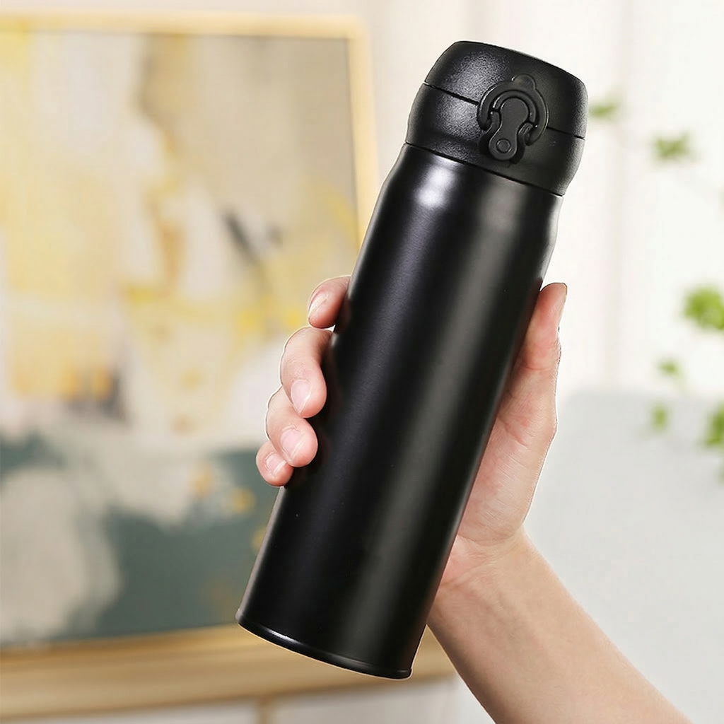 Personalized Black Stainless Steel Insulated Bottle