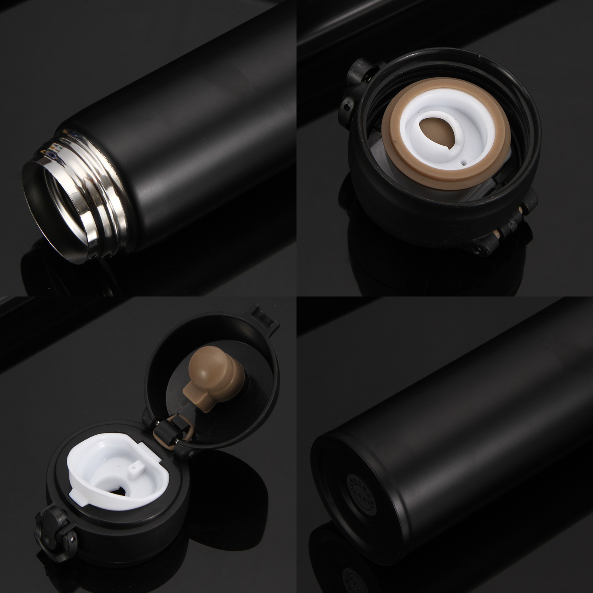 Personalized Black Stainless Steel Insulated Bottle