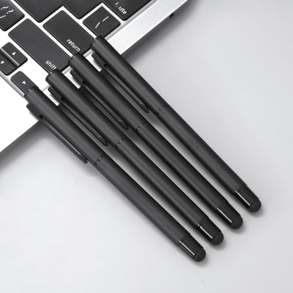 Personalized Sleek Matte Black Pen and Stylus - Corporate, Personal Gift