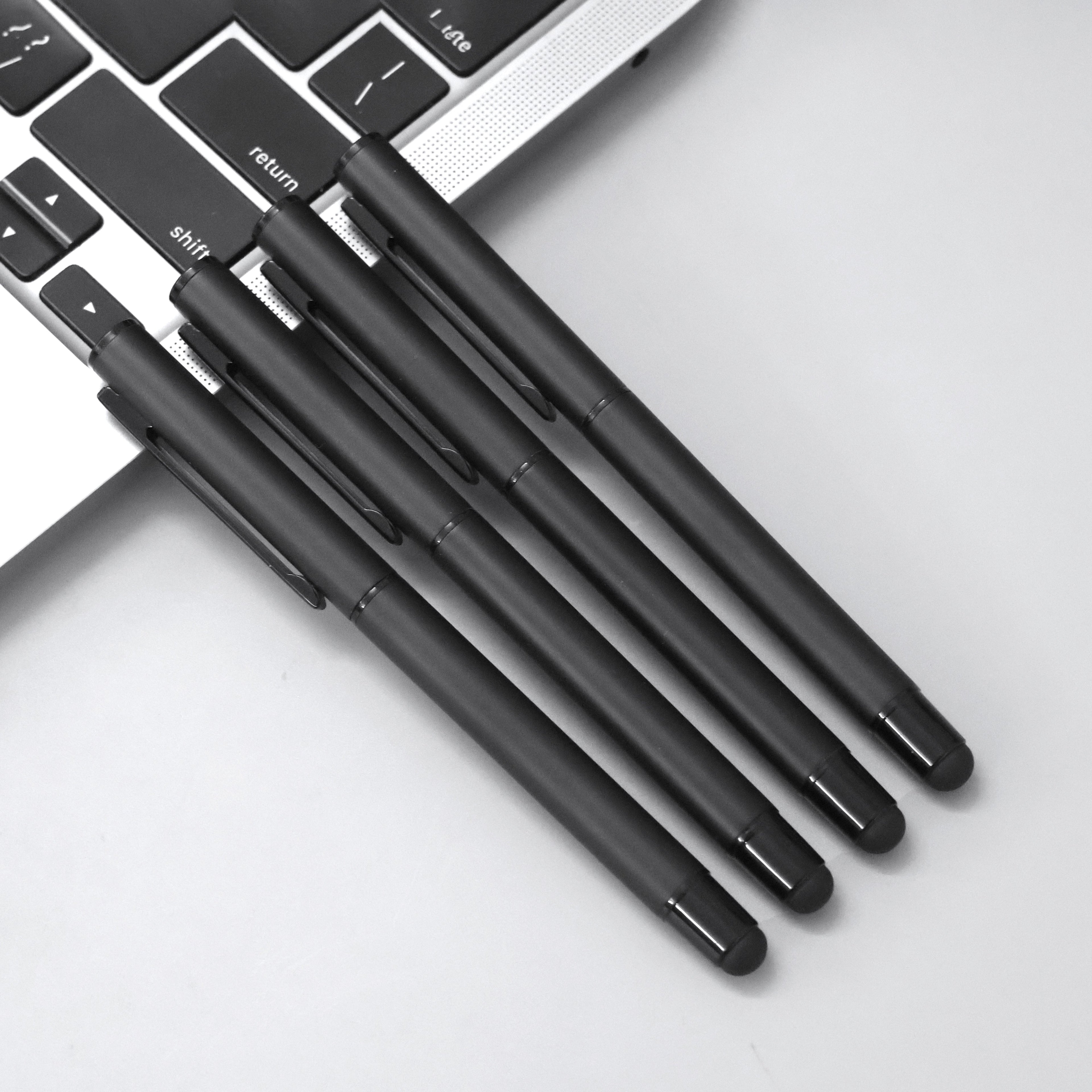 Personalized Sleek Matte Black Pen and Stylus - Corporate, Personal Gift