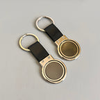 Silver Rotating Metal Keychain with Strap – Corporate Gifting
