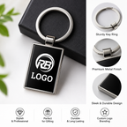 Rectangular Metal Keychain – Custom Logo & Name Engraving