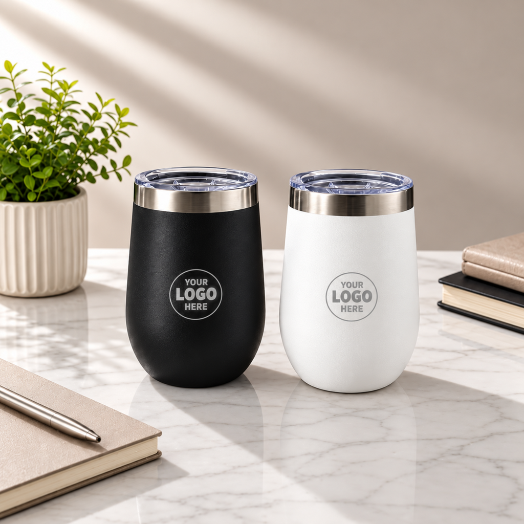 360ml Stemless Steel Vacuum Cup with Lid – Logo Branded Business Gifts
