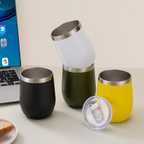 360ml Stemless Steel Vacuum Cup with Lid – Logo Branded Business Gifts