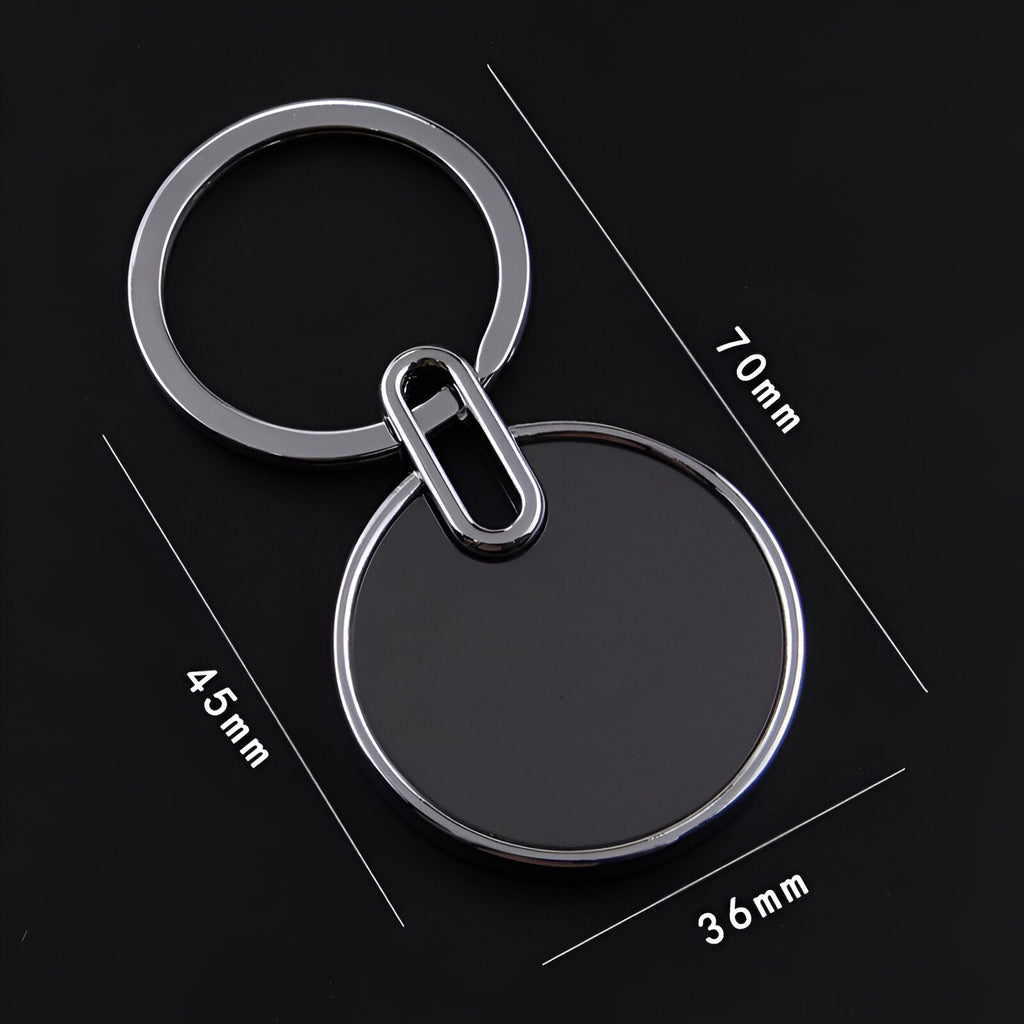 Custom Round Metal Keychain – Engrave Name or Logo