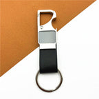 Metal Keychain with Leather Strap & Bottle Opener – Business Gifting