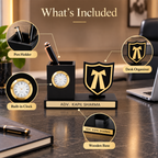 Personalized Advocate Desk Organizer with Clock & Pen Stand