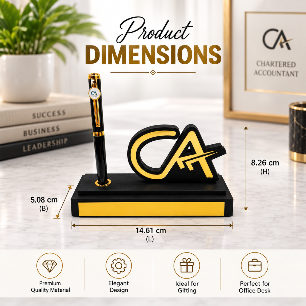 Personalized CA Desk Name Plate & Pen Stand