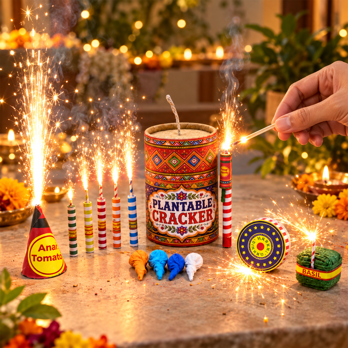 Plantable Eco-Friendly Cracker Gift Set – Sustainable Diwali Seed Bombs