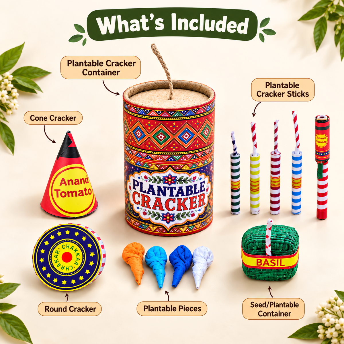 Plantable Eco-Friendly Cracker Gift Set – Sustainable Diwali Seed Bombs