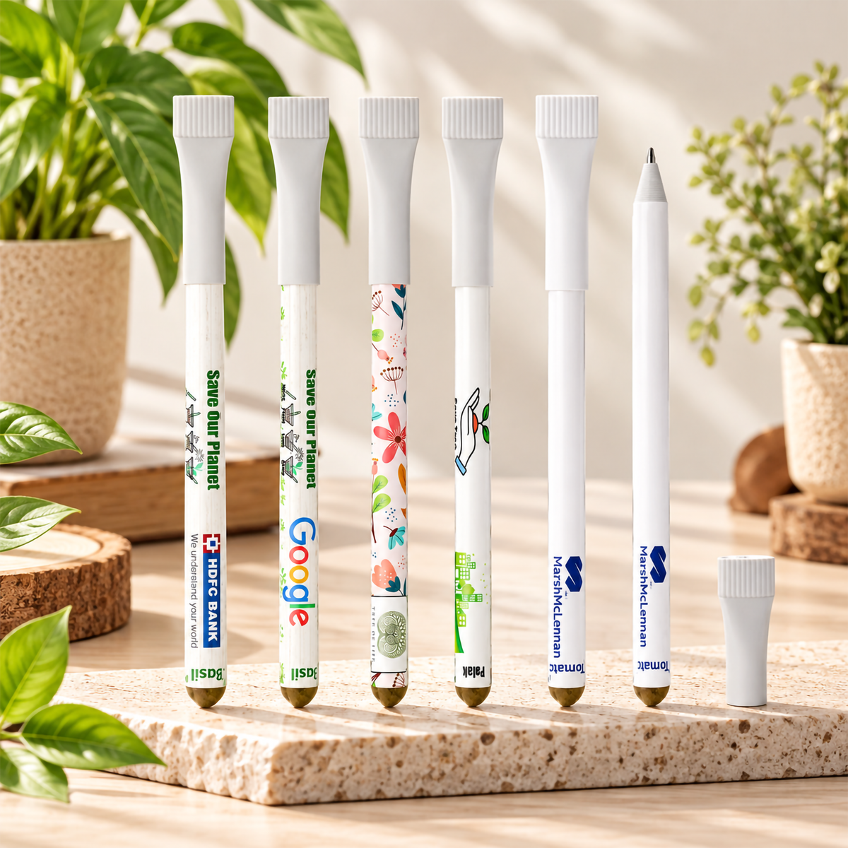 Plantable Pen – Full Customised White Eco-Friendly Writing Pen