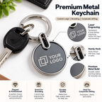 Round Metal Keychain – Custom Logo Engraving for Business Gifting