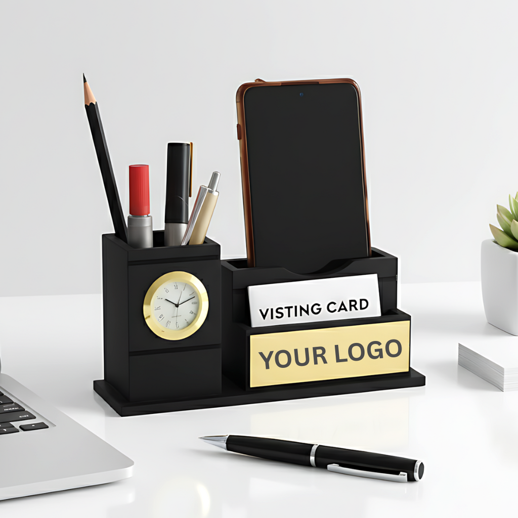 Personalized: Multi-Function Wooden Desk Organizer