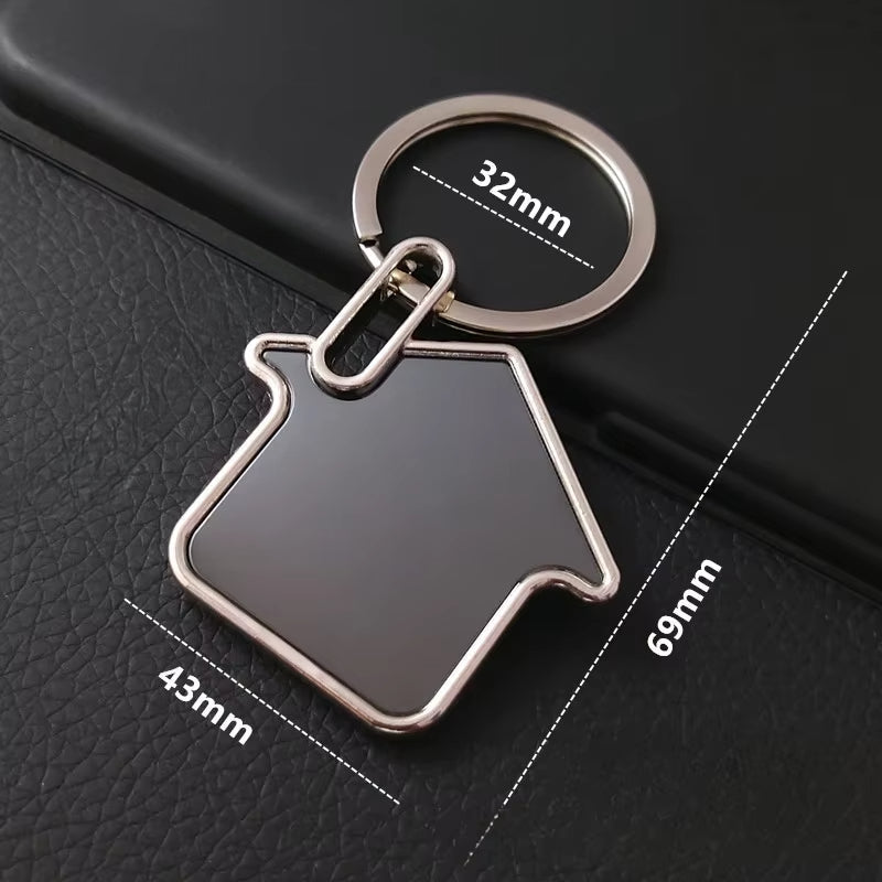 Personalized House Shape Keychain