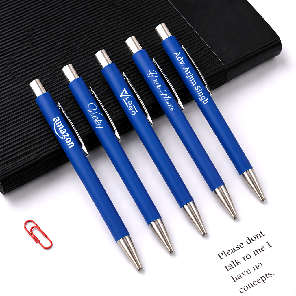 Sleek Matte Finish Corporate: Blue Metal Tic-Tac Pen