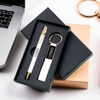 Business Gift Duo – Personalized Pen & Keychain Set