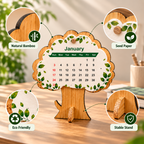 Bamboo Tree-Shaped Seed Paper Calendar – Eco-Friendly Corporate Gift