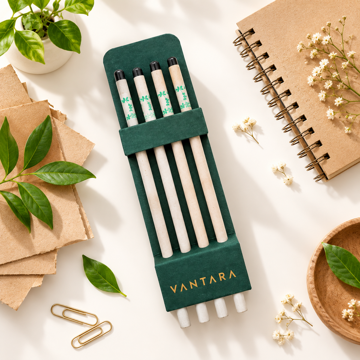 Plantable Pencil Pack of 4 with Plantable Packaging – Eco-Friendly Seed Pencils