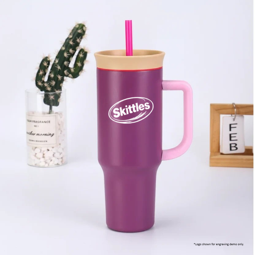 1175ml Insulated Tumbler with Handle & Straw – Corporate Gifts
