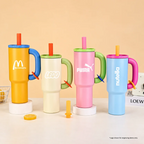 1100ml Colourful Steel Tumbler with Straw – Custom Logo Team Gifting