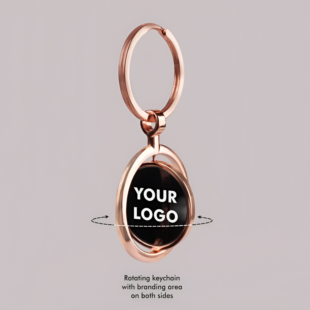 Dual Tone Rotating Metal Keychain – Personalized Engraving